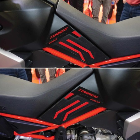 Protections latérales de réservoir autocollantes 3D compatibles avec Aprilia Tuareg 660 2024