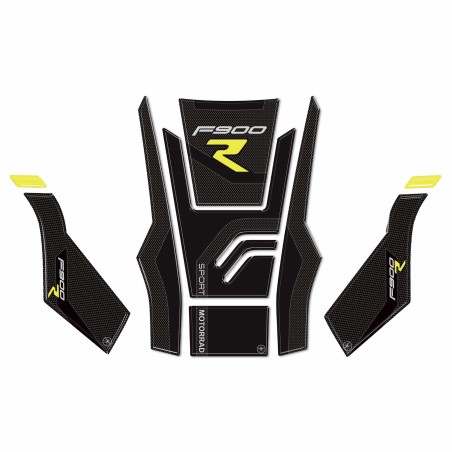 Kit de 3 autocollants 3D protecteurs de réservoir de moto compatibles avec BMW F900R Jaune