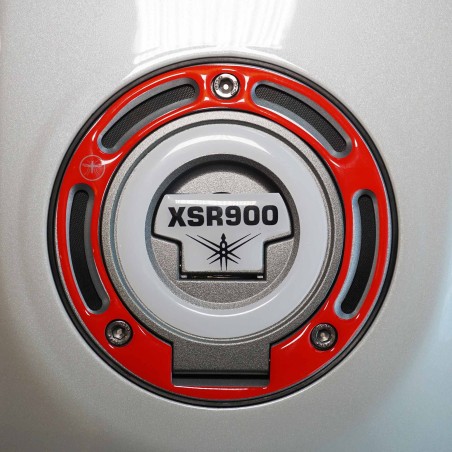 Aufkleber 3D Tankdeckel Schutz Motorrad kompatibel mit Yamaha XSR900 rot