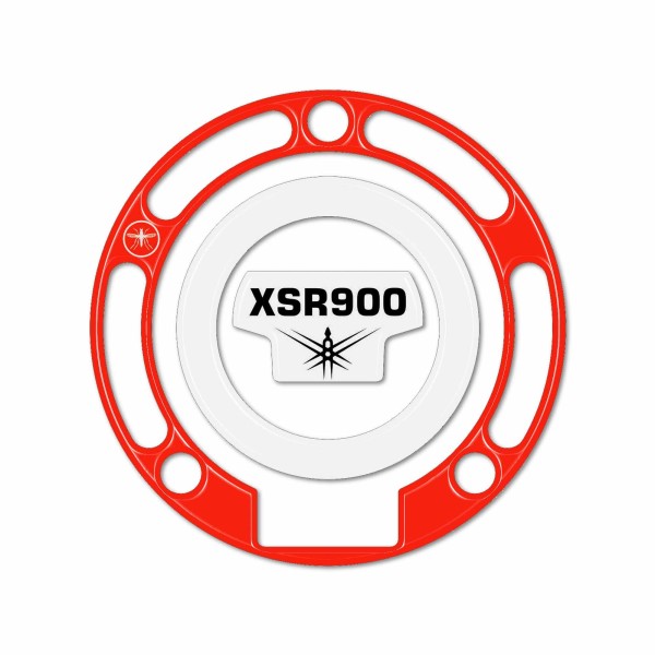Adesivo 3D Protezione tappo serbatoio moto compatibile con Yamaha XSR900 rosso