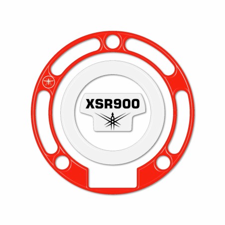 Aufkleber 3D Tankdeckel Schutz Motorrad kompatibel mit Yamaha XSR900 rot
