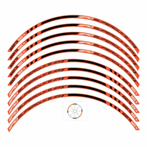 Bandes adhésives pour jantes moto 17 compatibles avec Ktm 1290 Super Duke GT 2