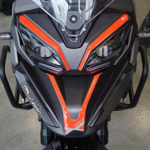 Autocollant de protection frontale 3D nez moto compatible avec Morbidelli T1002VX 2025